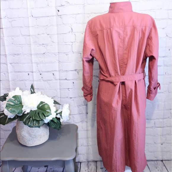London Fog Pink Trench Coat W/ Belt - Picture 3 of 4